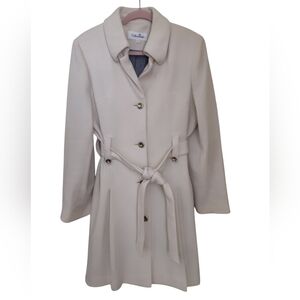 Calvin Klein Cream Women's Wool Blend Trench Coat